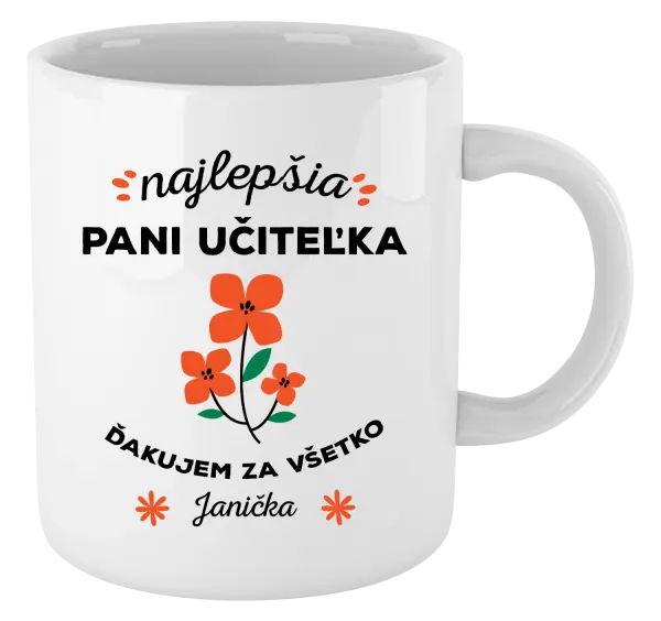 Hrnček Najlepšia pani učiteľka - meno