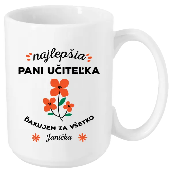 Hrnček Najlepšia pani učiteľka - meno