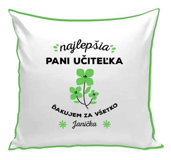 Vankúš Najlepšia pani učiteľka - meno