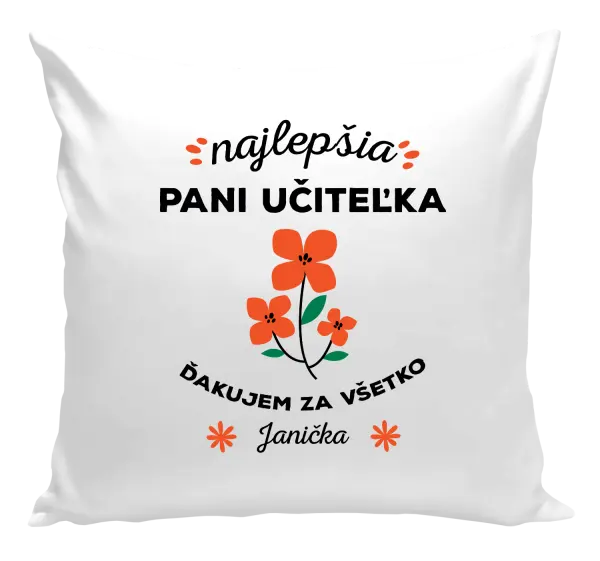 Vankúš Najlepšia pani učiteľka - meno