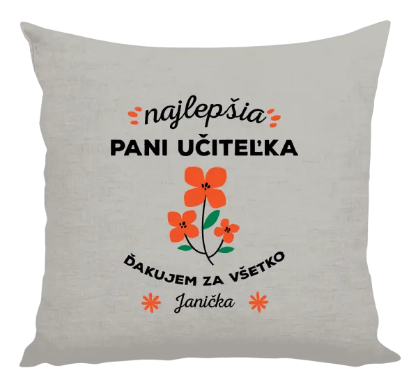 Vankúš Najlepšia pani učiteľka - meno