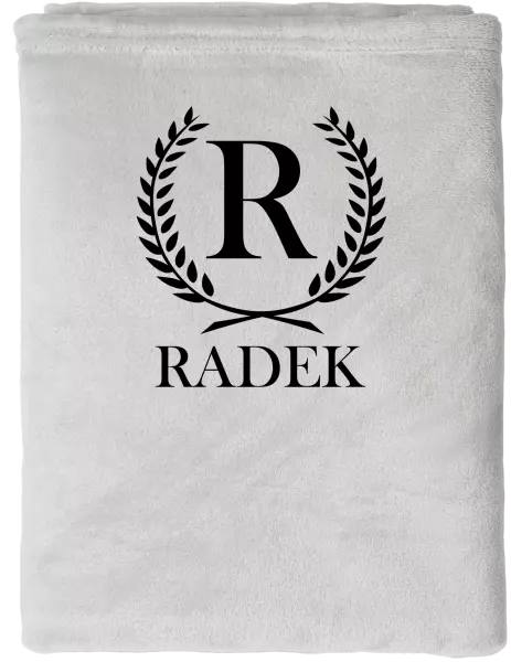 Mikroplyšová deka Monogram - lístečky