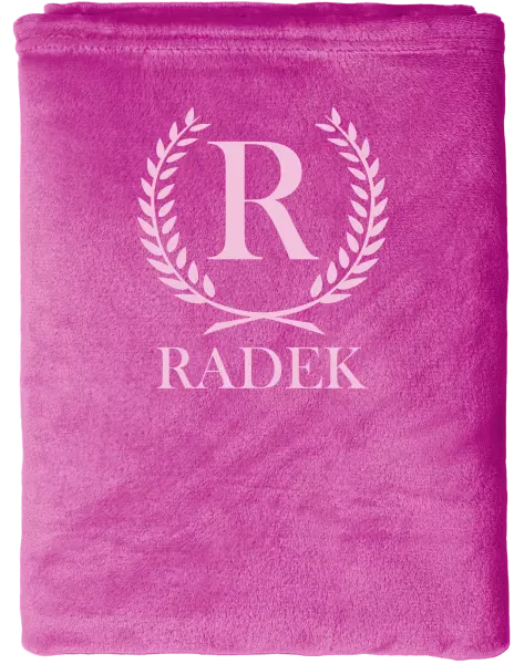 Mikroplyšová deka Monogram - lístečky