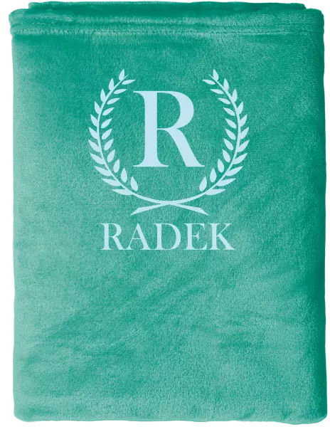 Mikroplyšová deka Monogram - lístečky
