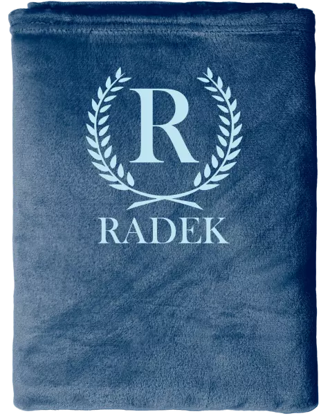 Mikroplyšová deka Monogram - lístečky