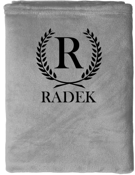 Mikroplyšová deka Monogram - lístečky