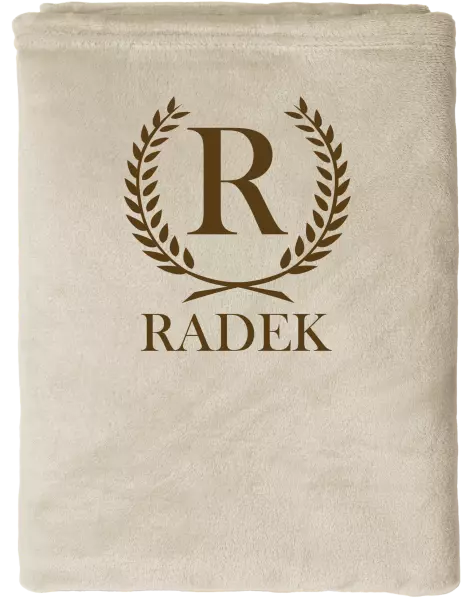 Mikroplyšová deka Monogram - lístečky