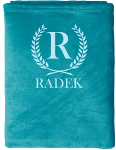 Mikroplyšová deka Monogram - lístečky