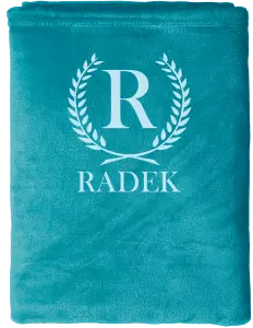 Deka mikroplyš (150x200 cm) Monogram - lístočky