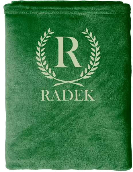 Deka mikroplyš (150x200 cm) Monogram - lístočky