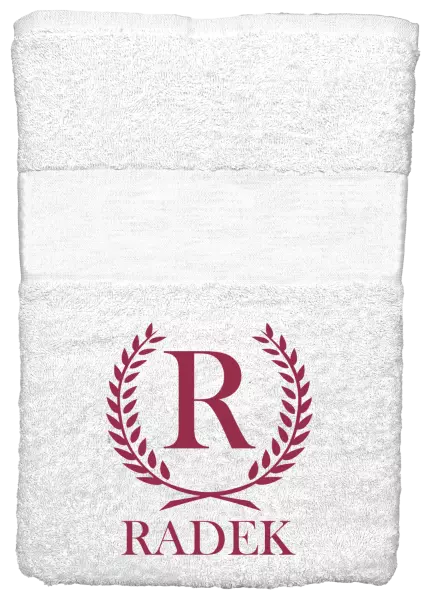 Osuška (100x150 cm) Monogram - lístečky