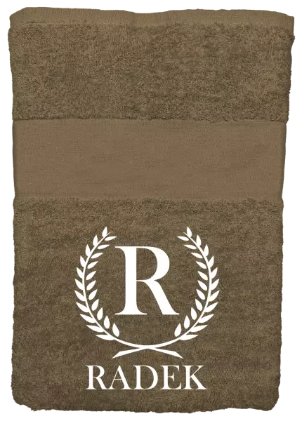 Osuška (100x150 cm) Monogram - lístečky