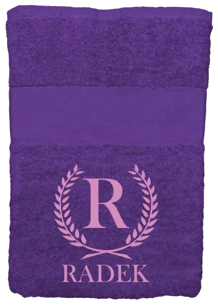 Osuška (100x150 cm) Monogram - lístečky