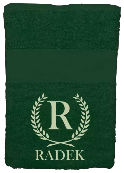 Osuška (100x150 cm) Monogram - lístečky