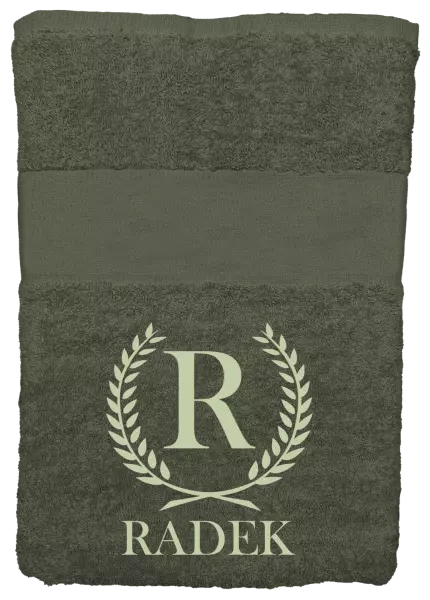 Osuška (100x150 cm) Monogram - lístečky