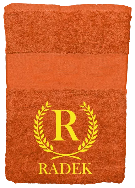 Osuška (100x150 cm) Monogram - lístečky