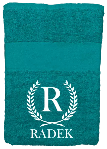 Osuška (100x150 cm) Monogram - lístečky