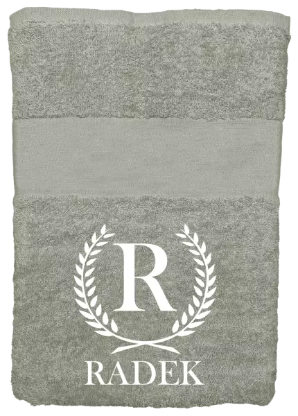 Osuška (100x150 cm) Monogram - lístečky