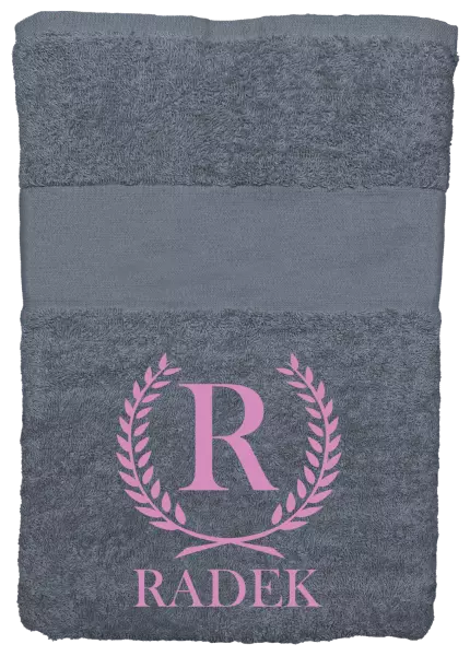 Osuška (100x150 cm) Monogram - lístečky