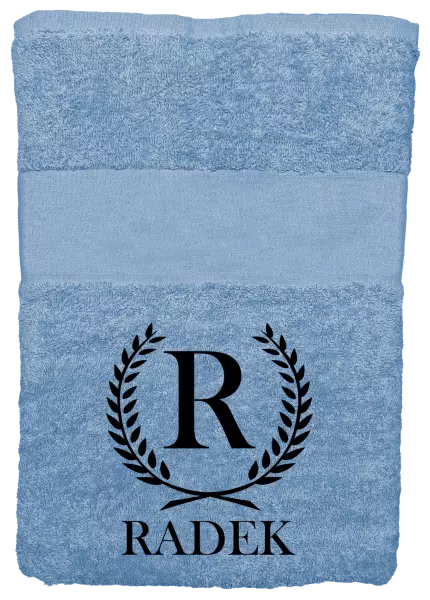 Osuška (100x150 cm) Monogram - lístečky