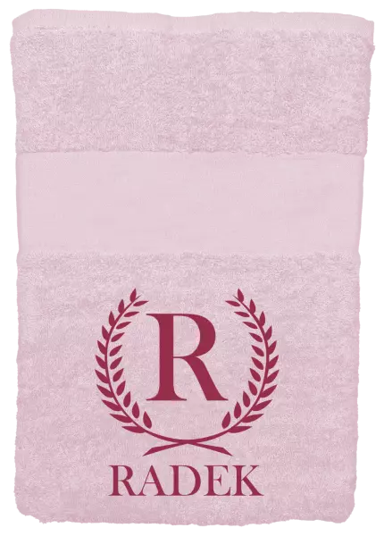 Osuška (100x150 cm) Monogram - lístečky