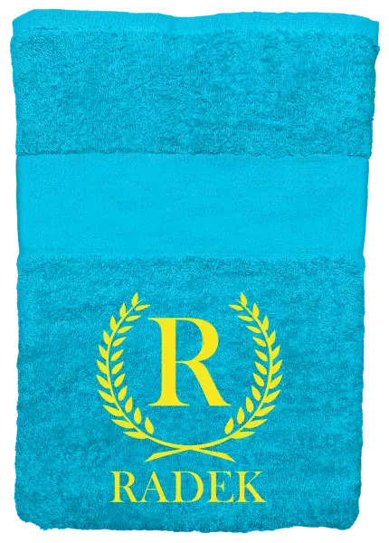 Osuška (100x150 cm) Monogram - lístečky