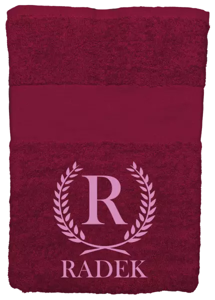 Osuška (100x150 cm) Monogram - lístečky