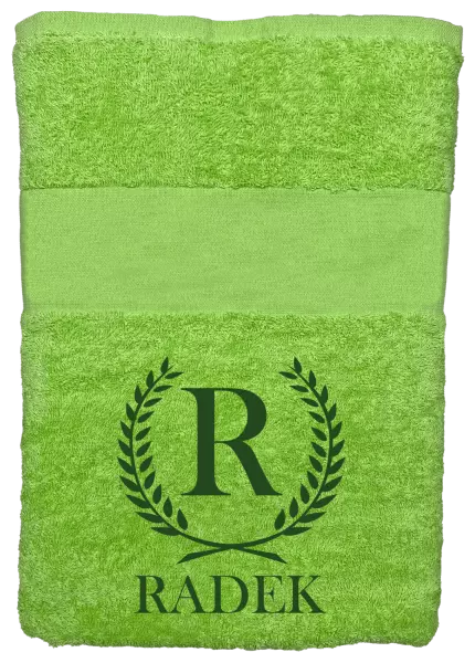 Osuška (100x150 cm) Monogram - lístečky