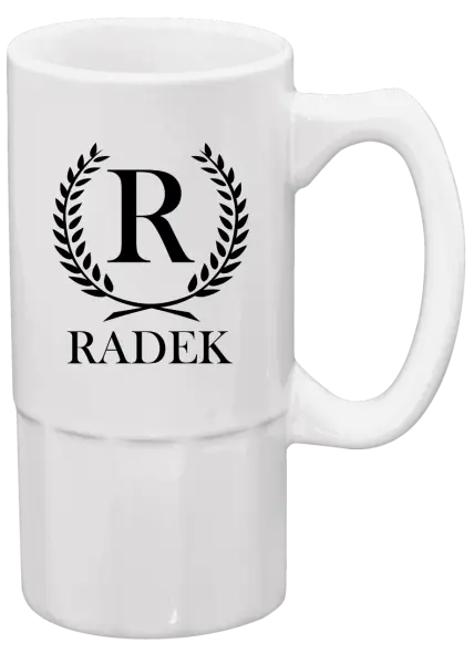 Půllitr Monogram - lístečky