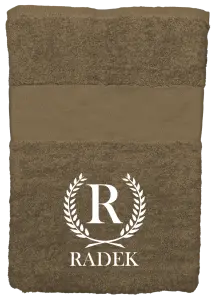 Ručník (50x100 cm) Monogram - lístečky