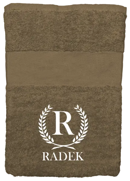 Ručník (50x100 cm) Monogram - lístečky