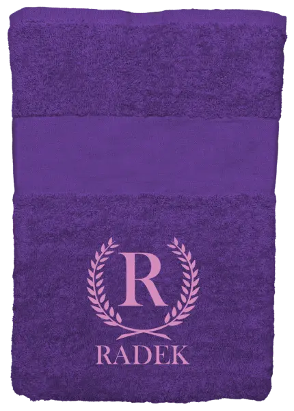 Ručník (50x100 cm) Monogram - lístečky
