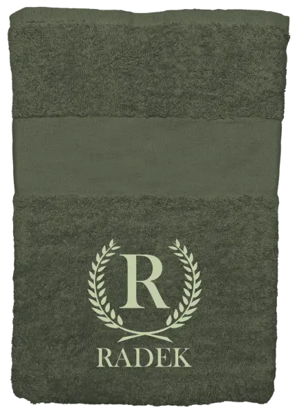Ručník (50x100 cm) Monogram - lístečky