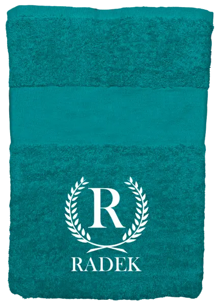 Ručník (50x100 cm) Monogram - lístečky