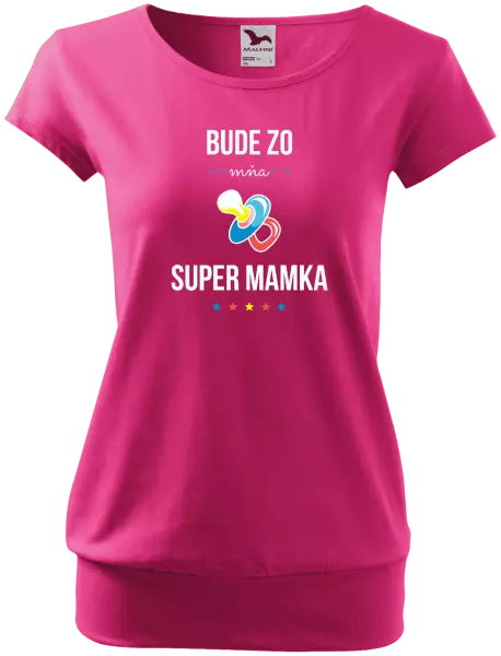 Tehotenské tričko Bude ze mě super mamka - kopie