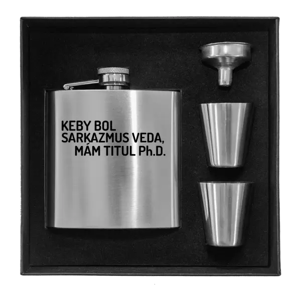 Ploskačka v krabičke Keby bol, mám titul Ph.D. - kopie