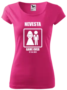 Dámske tričko Game over - nevěsta s datem - kopie