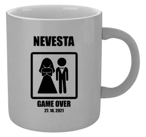 Hrnček metalický Game over - nevěsta s datem - kopie