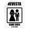 Samolepka Game over - nevěsta s datem - kopie
