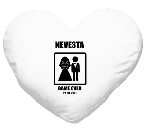 Vankúš Game over - nevěsta s datem - kopie