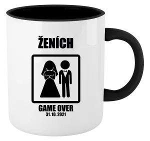 Hrnček  Game over - ženích s dátumom