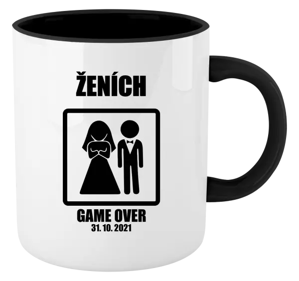 Hrnček  Game over - ženích s dátumom