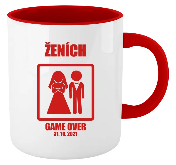 Hrnček  Game over - ženích s dátumom