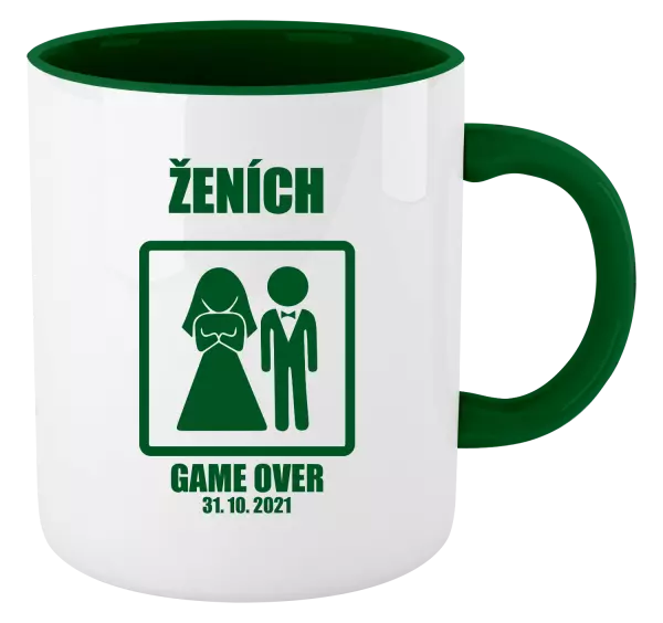 Hrnček  Game over - ženích s dátumom
