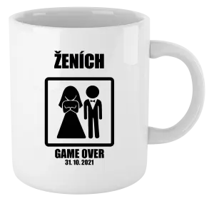 Hrnček Game over - ženích s dátumom