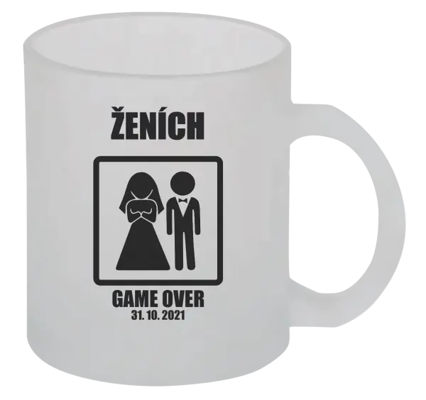 Hrnček Game over - ženích s dátumom