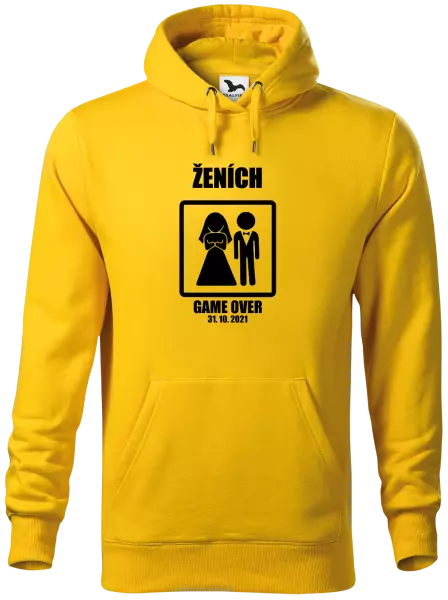 Pánska mikina Game over - ženích s dátumom