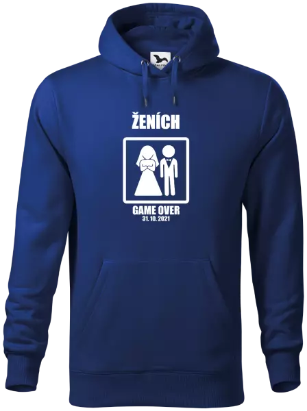 Pánska mikina Game over - ženích s dátumom