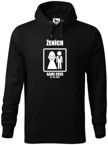 Pánska mikina Game over - ženích s dátumom