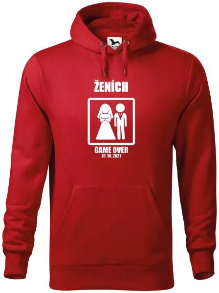Pánska mikina Game over - ženích s dátumom